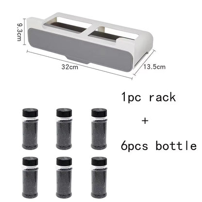 Kitchen Seasoning Bottle Storage Rack Spice Rack Self-Adhesive Wall-Mounted Under-Shelf Spice Organizer Kitchen Storage Rack